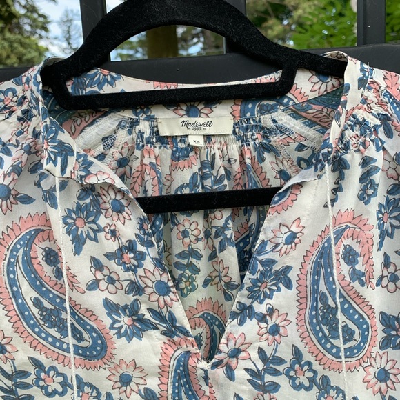 Madewell Paisley Floral Printed Tassel Blouse - Picture 7 of 11
